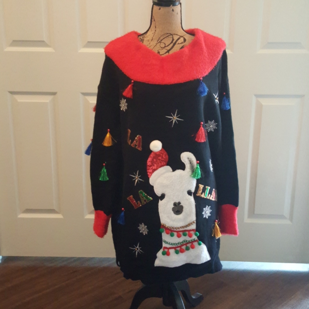Ugly Christmas sweater Fa La Llama